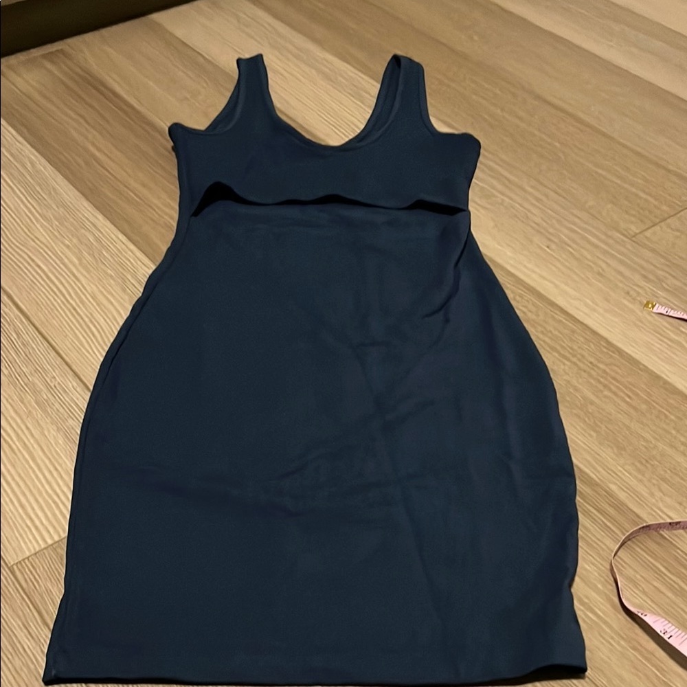 Elegant Blue open stomach  Sleeveless Dress